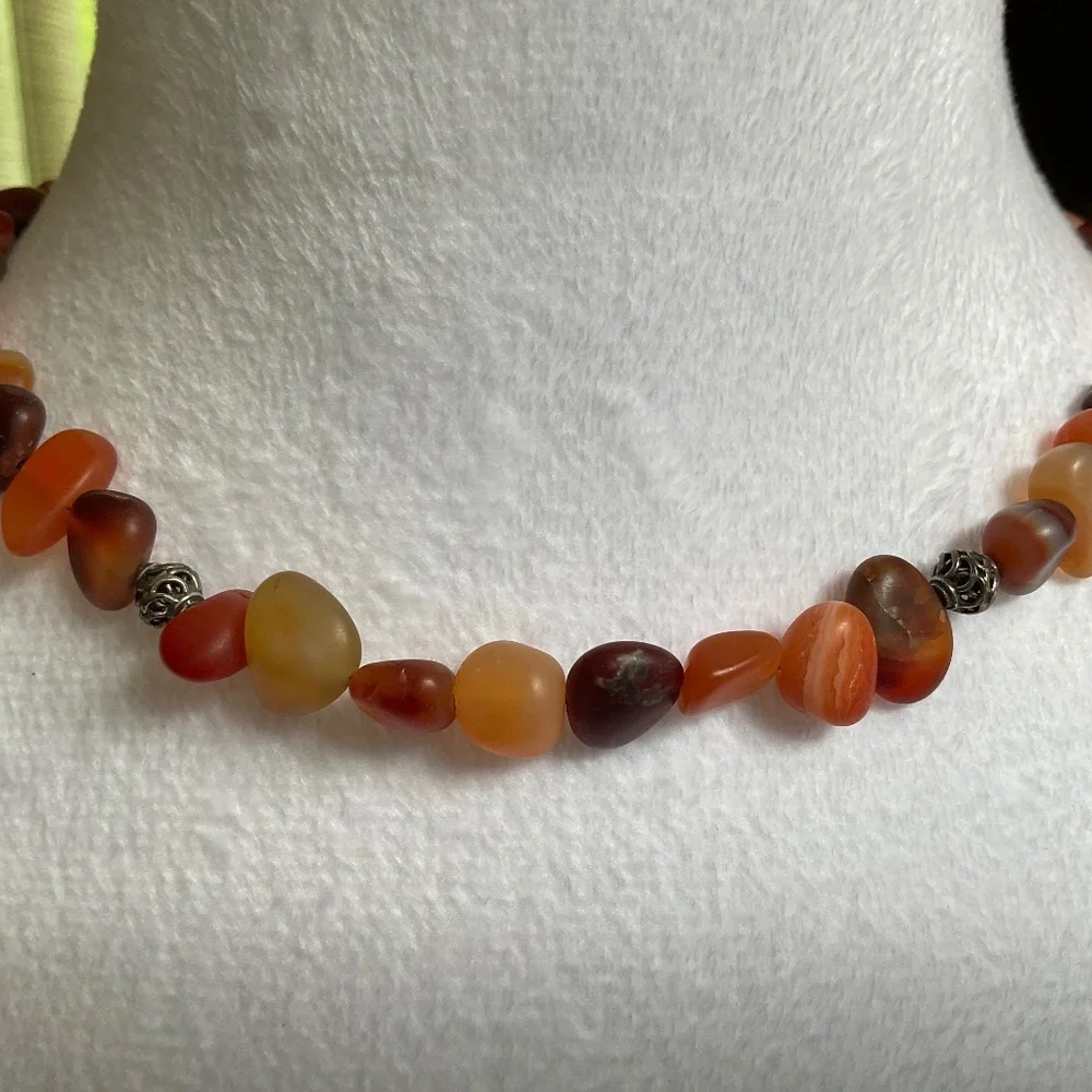 Handmade Carnelian Necklace 17”